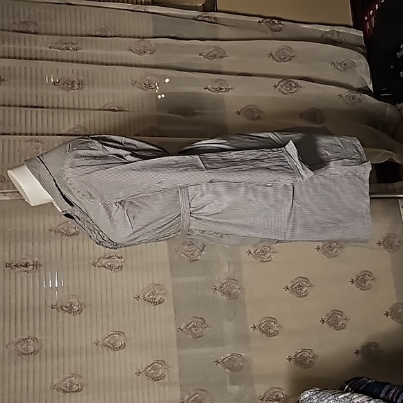 Striped Log Sleeve Shirt Dress - Picture 6 of 16